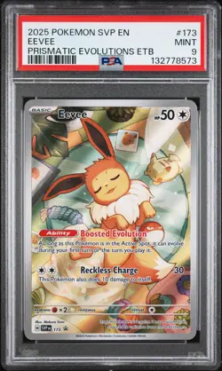 2025 POKEMON SVP PRISMATIC EVOLUTIONS ETB PROMO #173 EEVEE PSA 9 - Image 1