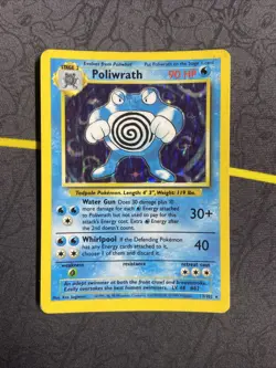 Poliwrath 13/102 POKEMON 1999 Base Set Holo TCG HP Heavy Play - Image 1
