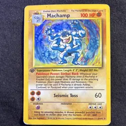 Machamp 8/102 Base Set Holo Rare 1st Edition 100 HP Pokemon TCG Card - Image 1