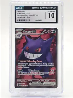 GENGAR EX 2024 POKEMON TEMP FORCES ULTRA RARE HOLO 193/162 CGC 10 Q0004 - Image 1