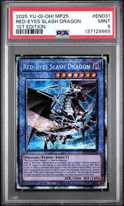 2025 YU-GI-OH! MP25-MEGA-PACK TIN 1ST ED #EN031 RED-EYES SLASH DRAGON PSA 9 - Image 1