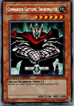 Yugioh Commander Gottoms, Swordmaster HA01-EN013 Limited Edition Secret Rare NM - Image 1