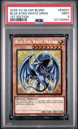 2025 YU-GI-OH! BLMM-BATTLES OF LEGEND: 1ST ED BLUE-EYES WHITE DRAGON PSA 9 - Image 1