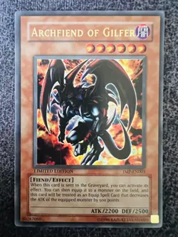 Yugioh Archfiend Of Gilfer JMP-EN003 Ultra Rare Limited Edition NM - Image 1