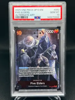 2025 ONE PIECE OP13-CARRYING ON HIS WILL ALTERNATE ART #082 FIVE ELDERS PSA 10 - Image 1