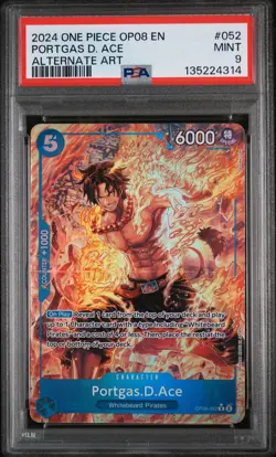 2024 ONE PIECE OP08-TWO LEGENDS ALTERNATE ART #052 PORTGAS D. ACE PSA 9 - Image 1