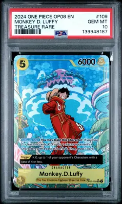 2024 ONE PIECE OP08-TWO LEGENDS TREASURE RARE #109 MONKEY D. LUFFY PSA 10 - Image 1