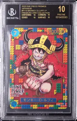 2025 ONE PIECE PROMOS JPN PREM CARD COLLECTION MONKEY.D.LUFFY BGS 10 BLACK LABEL - Image 1