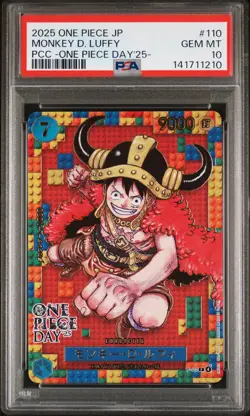 2025 ONE PIECE JPN PREM CARD COLL ONE PIECE DAY'25 #110 MONKEY D. LUFFY PSA 10 - Image 1