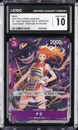 2025 ONE PIECE PC: BEST SELECTION VOL. 4 JPN #OP09-070 NAMI CGC 10 GEM MINT - Image 1