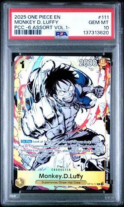 2025 ONE PIECE OP10-111 PREMIUM CARD COLLECTION VOL 1 MONKEY D LUFFY PSA 10 - Image 1