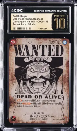 2025 ONE PIECE CARRYING ON HIS WILL JPN #OP09-118 GOL D. ROGER CGC 10 PRISTINE - Image 1