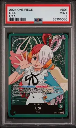2024 One Piece ST11 UTA Legendary Leader PSA 9 MINT #001 ENGLISH FULL ART - Image 1
