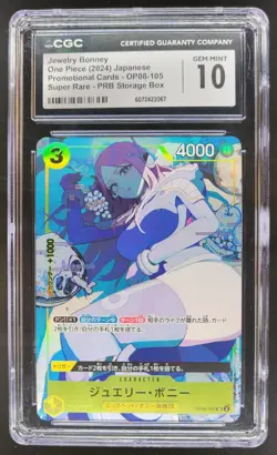 2024 ONE PIECE CCG JAPANESE JEWERLY BONNEY SUPER RARE OP08-105 CGC 10 RC7 - Image 1