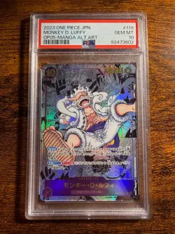 2023 One Piece Japanese OP-05 Manga Alternate Art #119 Monkey D Luffy PSA 10 - Image 1