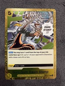 Gum-Gum Dawn Stamp OP13-117 R | One Piece Carrying on His Will English Foil NM - Image 1