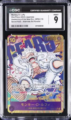 2023 ONE PIECE JPN AWAKENING OF THE NEW ERA #OP05-119 MONKEY D. LUFFY CGC 9 - Image 1