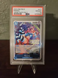 Perona OP01-077 PSA 10 One Piece Judge Stamp English - Image 1
