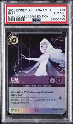 2023 DISNEY LORCANA EN P1-PROMO GIFT SET #19 ELSA GLOVES OFF PSA 10 - Image 1