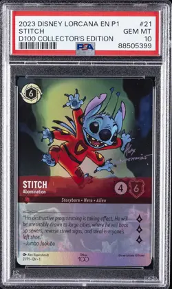2023 DISNEY LORCANA EN P1-PROMO GIFT SET #21 STITCH - ABOMINATION PSA 10 - Image 1