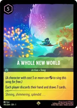 A Whole New World 195/204 Super Rare Cold Foil The First Chapter Disney Lorcana - Image 1