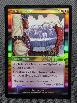 MTG FOIL Teferi's Moat- Signed -Invasion Magic the Gathering Card # 279 - Image 1