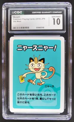 2019 POKEMON PLAYING CARDS JAPANESE MEOWTH OLD MAID CGC 10 RC7 - Image 1