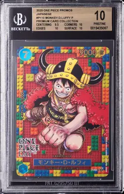 2025 ONE PIECE PROMOS JPN PREM CARD COLL P #P110 MONKEY.D.LUFFY BGS 10 - Image 1
