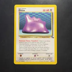 Pokemon Vintage Ditto Card Non Holo Rare 18/62 Fossil 1999 WOTC - Image 1
