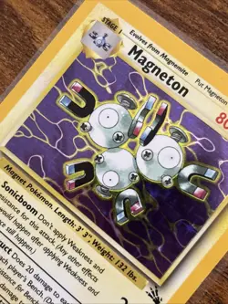 Pokemon TCG Magneton Fossil Holo Card 11/62 Unlimited Rare, Lightly Played - Image 3