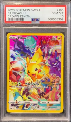 PSA 10 Pikachu 160/159 Secret Rare Crown Zenith English Pokemon Card - Image 1
