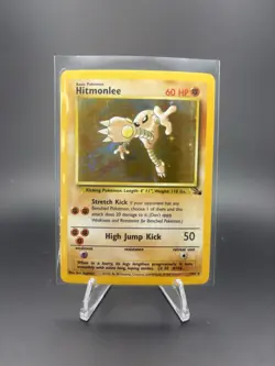 Pokemon Hitmonlee Fossil Holo Rare 7/62 Unlimited NM/LP Basic Card 1999 - Image 1