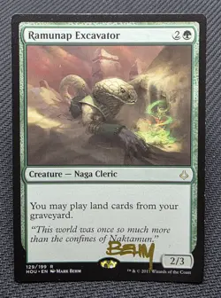 MTG Ramunap Excavator- Signed -Hour of Devastation Magic the Gathering Card #129 - Image 1