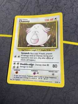 Chansey 3/102 Holo 1999 WOTC Pokemon TCG Base Set Unlimited Rare Card MP - Image 4