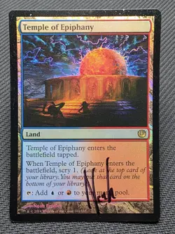 MTG FOIL Temple of Epiphany- Signed -Journey into Nyx Magic Card # 164 - Image 1
