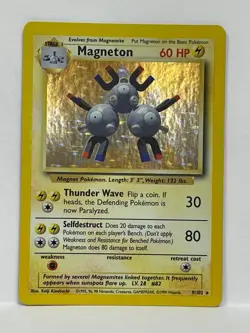 Magneton - 9/102 - Pokemon Base Set Unlimited Holo Rare Card WOTC NM - Image 1
