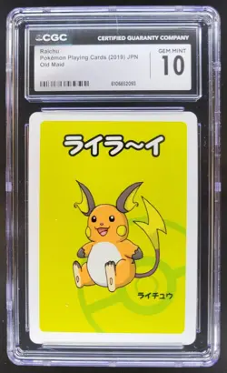 2019 POKEMON PLAYING CARDS JAPANESE RAICHU OLD MAID CGC 10 RC7 - Image 1