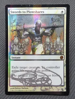MTG FOIL Swords to Plowshares- Signed -From the Vault: Twenty Magic Card # 002 - Image 1