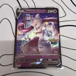 Pokemon Mewtwo V SWSH229 Pokemon GO Ultra Rare Full Art Holo Card English 220HP - Image 1