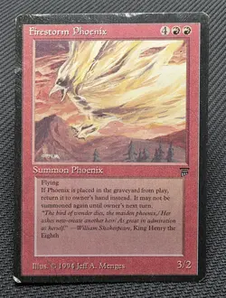 MTG Firestorm Phoenix- DAMAGED -Legends Magic the Gathering Card # 147 - Image 1