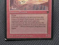 MTG Firestorm Phoenix- DAMAGED -Legends Magic the Gathering Card # 147 - Image 4