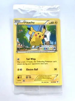 Build a Bear Pokemon Card Pikachu Promo Trading Card TCG SEALED NEW MISCUT - Image 1