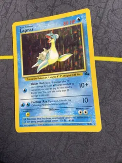 Pokemon TCG Lapras Fossil Holo Unlimited Rare Card 10/62 MP - Image 4