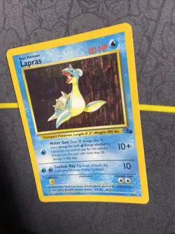 Pokemon TCG Lapras Fossil Holo Unlimited Rare Card 10/62 MP - Image 5