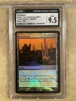 Magic: The Gathering - FOIL Brushland - Tenth Edition - CGC 9.5 Mint+! - Image 1