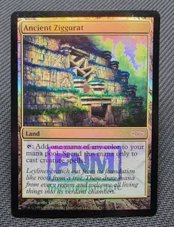 MTG FOIL Ancient Ziggurat- DAMAGED -FNM Promo Magic the Gathering Card # 003 - Image 1