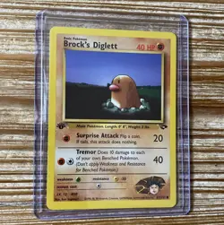 Pokemon Card 1st Edition Gym Challenge Set Brock's Diglett 67/132 LP-NM - Image 1