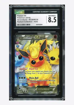 Pokemon CGC 8.5 Flareon EX Holo 2016 RC28/RC32 Generations English - Image 1