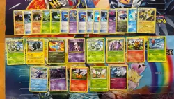 Pokemon Card Lot Holo Cracked Ice Cosmos Etc Fire Mewtwo Ampharos Genesect - Image 1