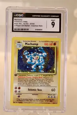 1999 POKEMON 1ST Edition COSMOS FOIL MACHAMP-HOLO CGC 9 - Image 4